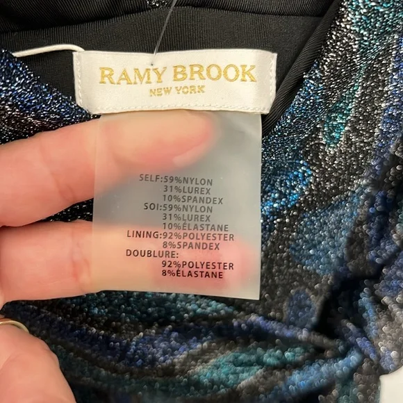 Ramy Brook Metallic Blue and Black bathing suit - Picture 8 of 10